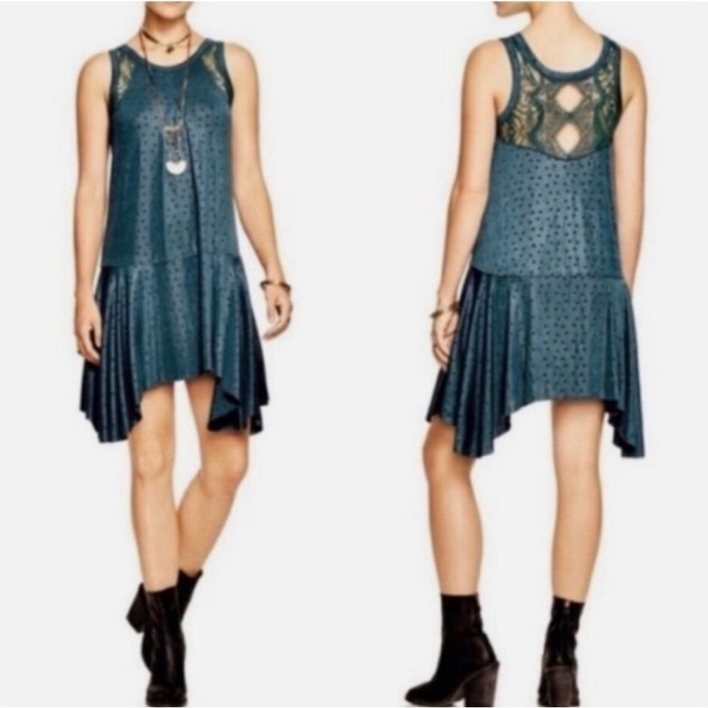 Elegant Teal Sleeveless Dress